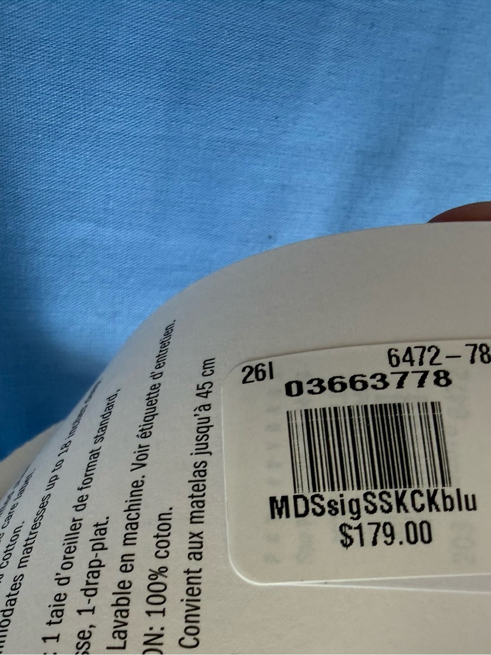 Pottery Barn Mark D. Sikes Signature Blue Scalloped Cal King Sheet Set NEW - Picture 4 of 8